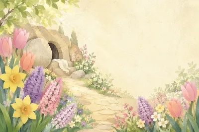 Spring Garden Flower Border Background