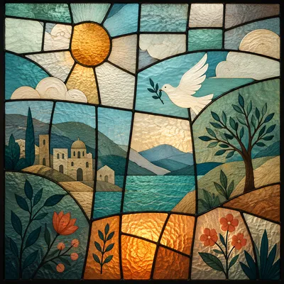 Colorful Stained Glass Abstract Light Background