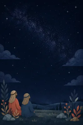 Deep Starry Night Sky Horizon