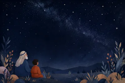 Starry Night Sky Background for Text