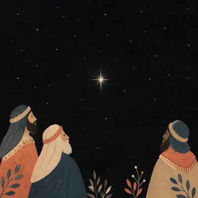 Single Bright Star in Dark Night Sky