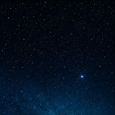 Starry Night Sky With One Bright Star