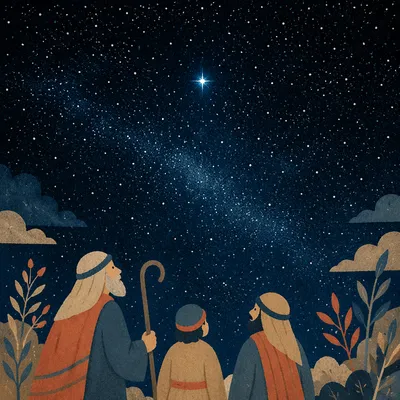 Bright Star in Deep Night Sky