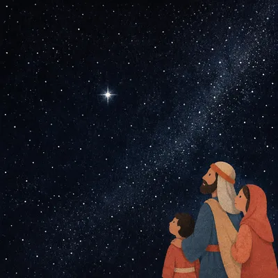 Bright Star in Serene Night Sky