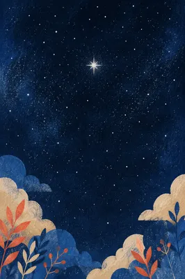 Bright Star in Deep Night Sky