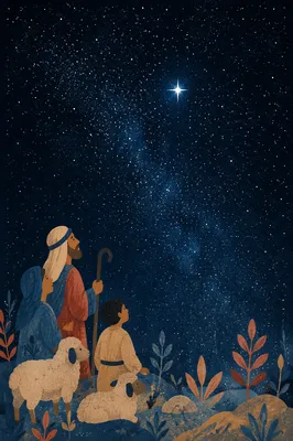 Bright Star in Deep Night Sky