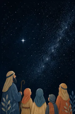 Single Bright Star in Midnight Sky