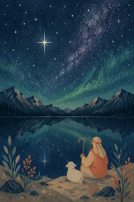 Bright Star Over Serene Alpine Night