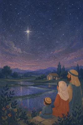 Bright Star Over Quiet Wetland Night