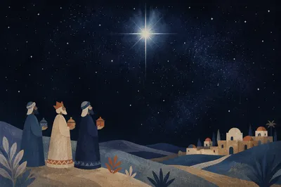 Single Bright Star in Deep Night Sky