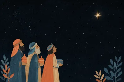 Starry Night Sky With One Bright Star