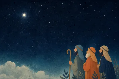 Bright Star Over Calm Night Sky