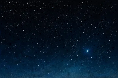 Starry Night Sky with Bright Guiding Star