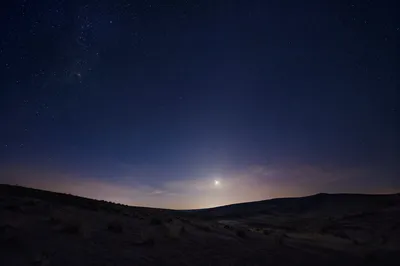 Bright Star Over Quiet Desert Night