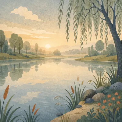 Still Waters Dawn Reflection Background