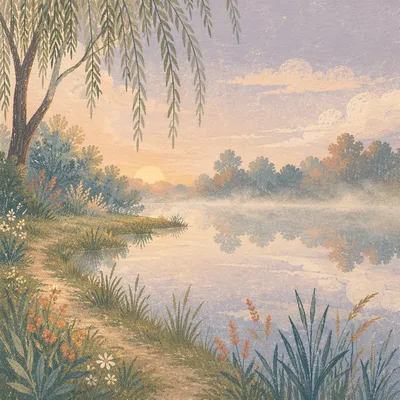 Still Waters Reflection at Dawn Meadow