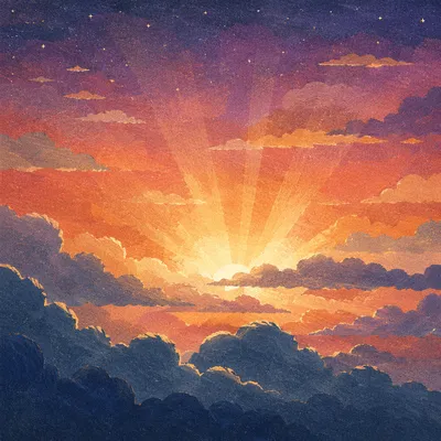 Dramatic Orange Purple Sunrise Clouds