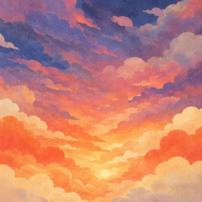 Dramatic Orange Purple Sunrise Cloudscape