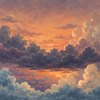 Dramatic Orange Purple Sunrise Cloud Background