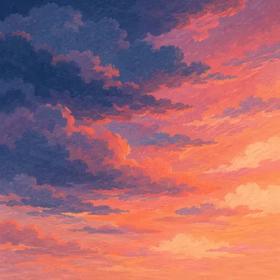 Dramatic Sunrise Clouds in Orange Purple Sky