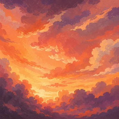 Dramatic Orange Purple Sunrise Clouds