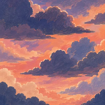 Dramatic Sunrise Clouds in Orange Purple Sky