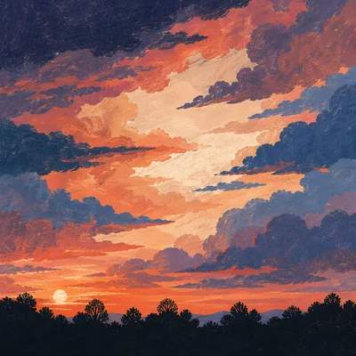Dramatic Orange Purple Sunrise Sky