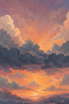 Dramatic Orange Purple Sunrise Clouds