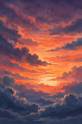 Dramatic Orange Purple Sunrise Cloud Background