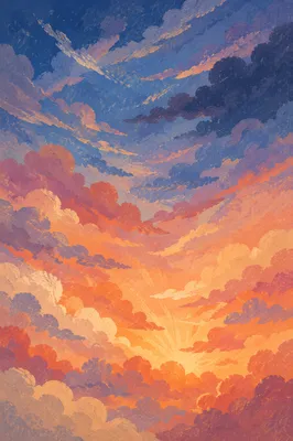 Dramatic Orange Purple Sunrise Cloud Background