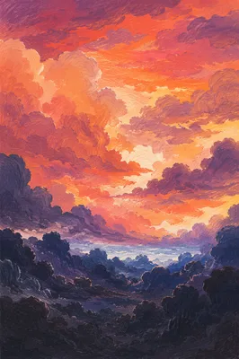 Dramatic Orange Purple Sunrise Clouds