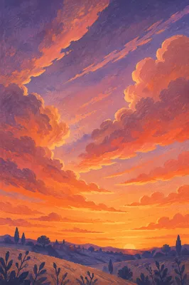 Dramatic Sunrise Clouds in Orange Purple Sky