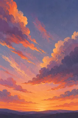 Dramatic Sunrise Clouds Over Purple Horizon