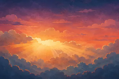 Dramatic Orange Purple Sunrise Clouds