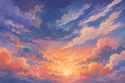 Dramatic Sunrise Clouds Over Violet Sky