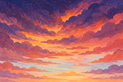Dramatic Orange Purple Sunrise Clouds