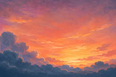 Dramatic Sunrise Clouds Orange Purple Background
