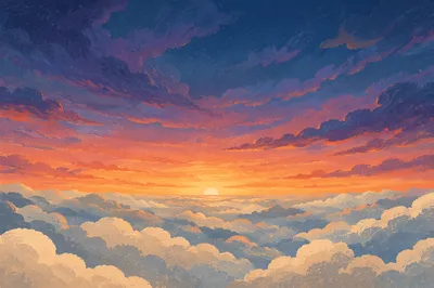 Dramatic Orange Purple Sunrise Clouds