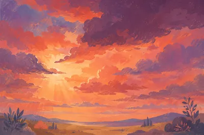 Dramatic Orange Purple Sunrise Clouds