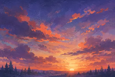 Dramatic Sunrise Clouds Over Quiet Horizon