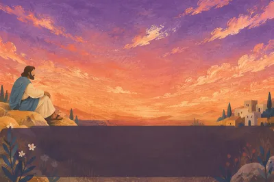 Sunset Gradient Sky Background for Text Overlay