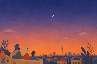 Urban Sunset Gradient Sky Background