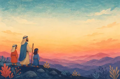 Sunset Mountain Gradient Sky Background