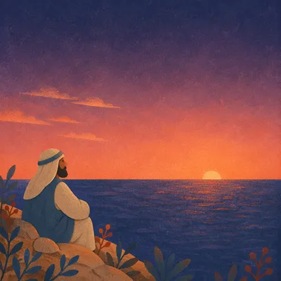 Serene Orange Purple Sunset Ocean Background