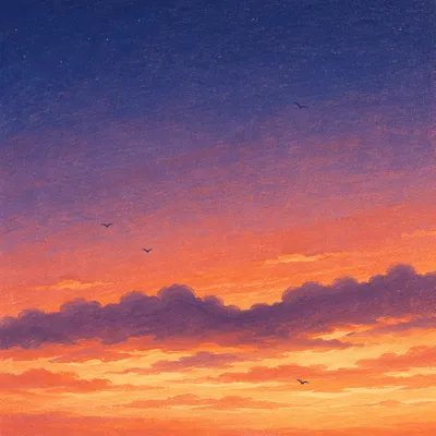 Tranquil Orange Purple Sunset Sky