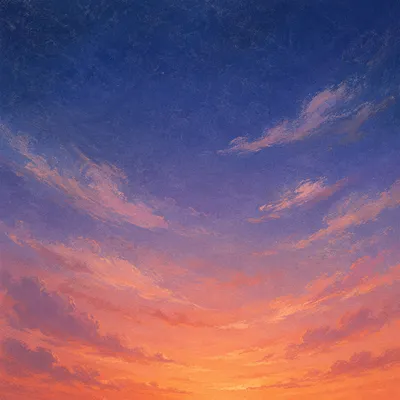 Dreamy Sunset Sky Gradient with Wispy Clouds