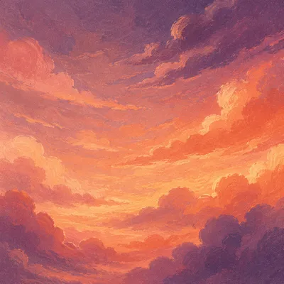 Dreamy Orange Purple Sunset Cloud Background