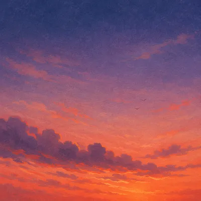 Dreamy Orange Purple Sunset Sky Gradient