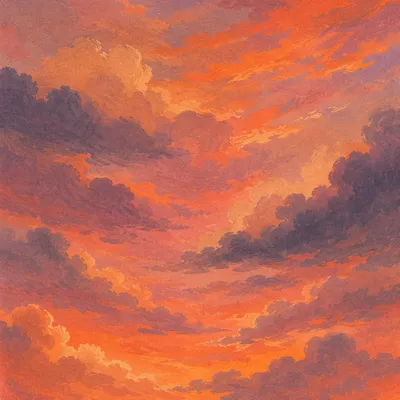 Dramatic Orange Purple Sunset Cloud Background