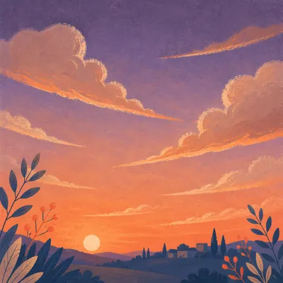 Orange Purple Sunset Sky Background